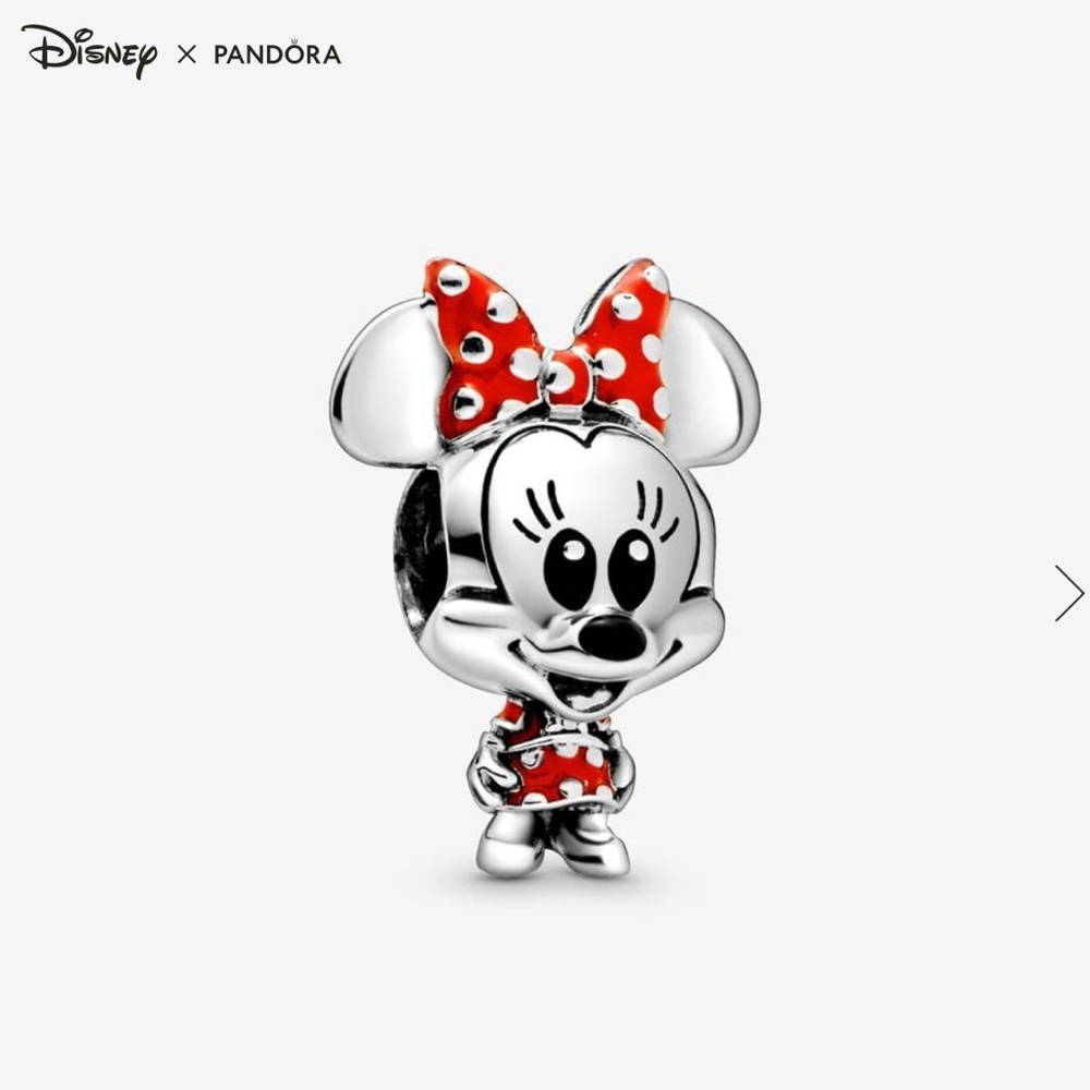 Disneys Minnie Mouse Dotted Dress & Bow Charm Pandora